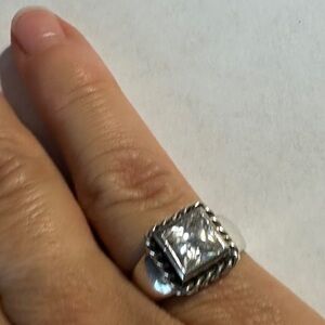 Elegant Silver Silpada Ring with Clear Stone